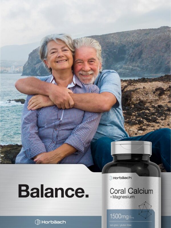 Etiqueta lateral de Horbaach Coral Calcium 1500 mg