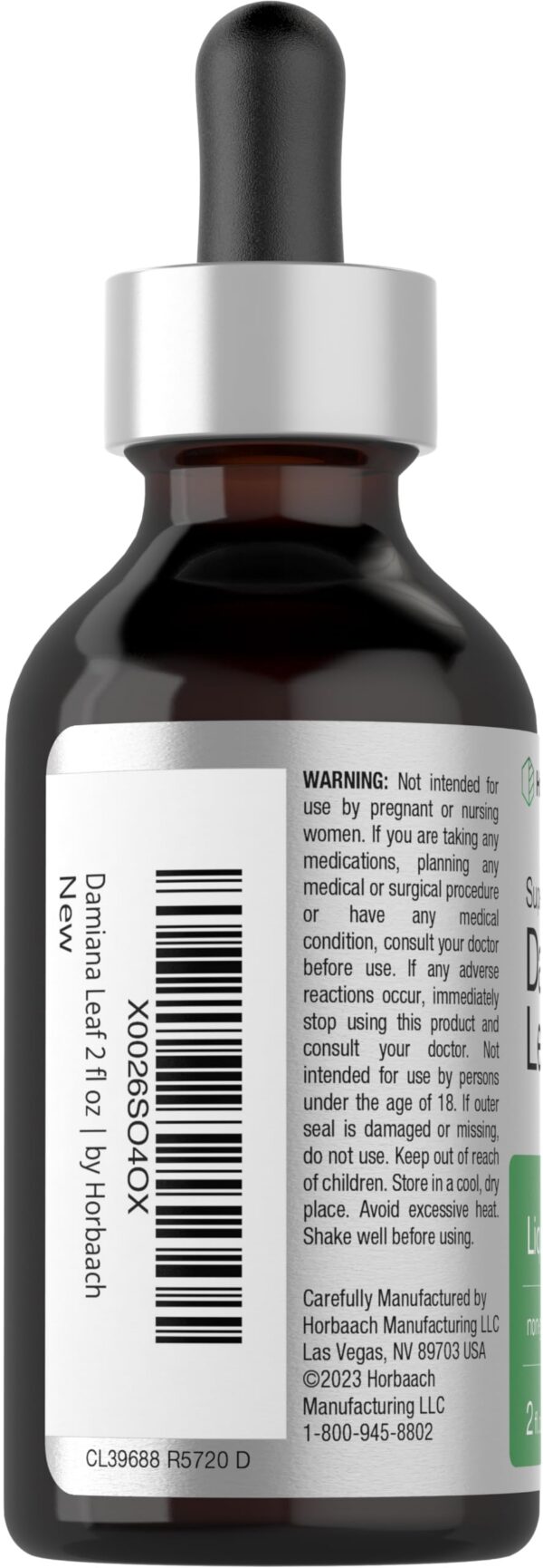 Etiqueta detallada de Damiana tintura