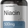 Frente de frasco Horbäach Niacina 500 mg 100 cápsulas