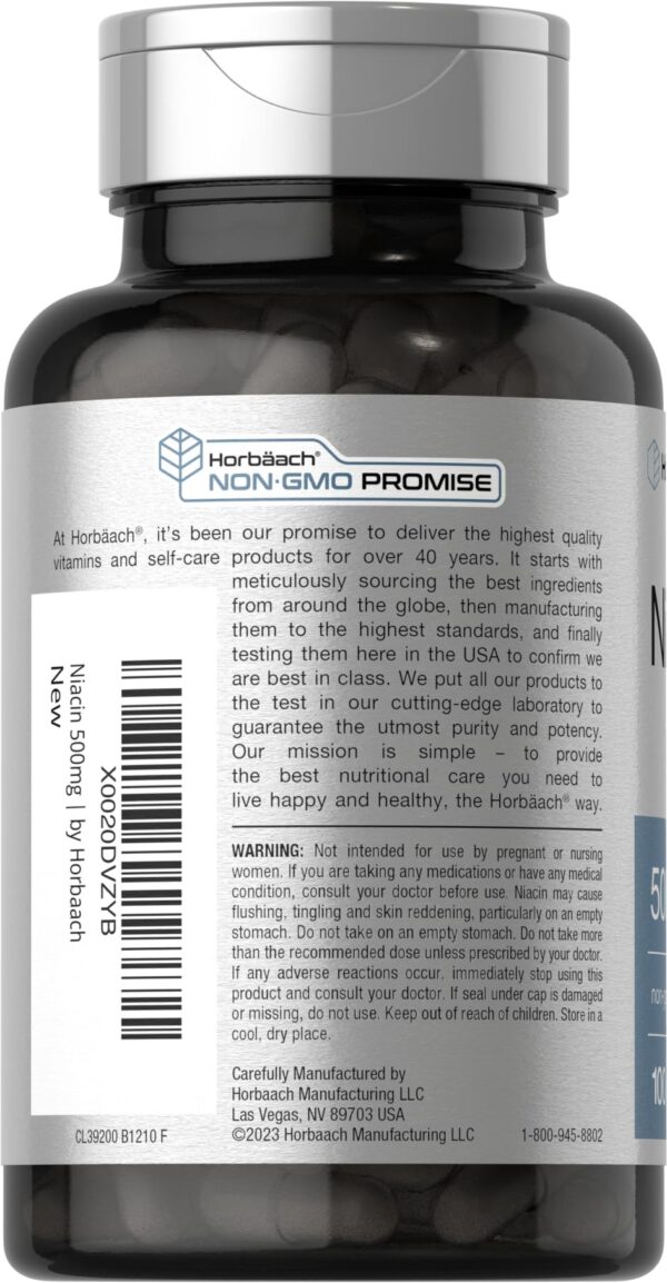 Version 1.0.0 Lado del empaque Horbäach Niacina 500 mg