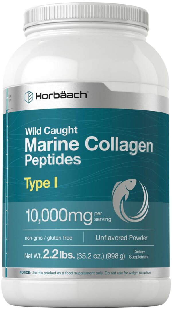 Polvo de colageno marino Horbaach frente