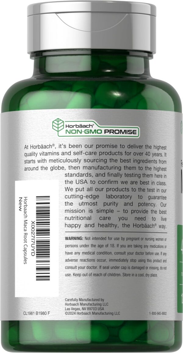 Suplemento natural Horbäach maca sin gluten y sin OGM