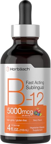 Horbaach vitamina B-12 líquida sabor berry 4 oz
