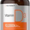 Horbäach Vitamina D3 10000 UI envase frontal 500 cápsulas