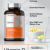 Horbäach Vitamina D3 10000 UI apilado cápsulas blandas