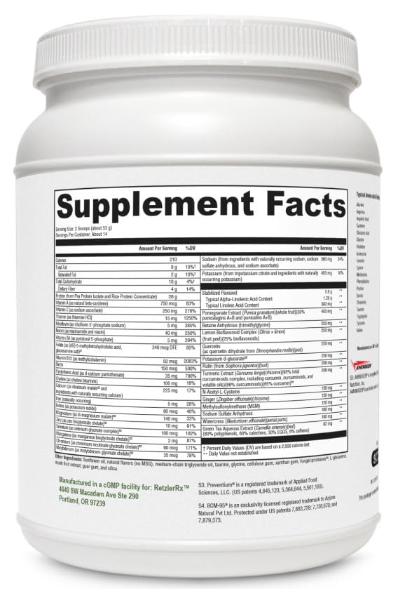 Etiqueta frontal HormoneSynergy fórmula recuperación metabólica