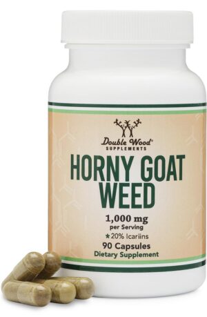 Horny Goat Weed Double Wood suplemento potencia masculina 90 cápsulas