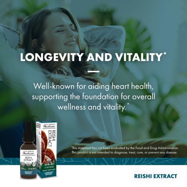 Host Defense micelio y extracto Reishi orgánico