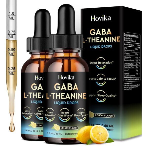 Gotas GABA L-Theanine limón 2 oz de Hovika