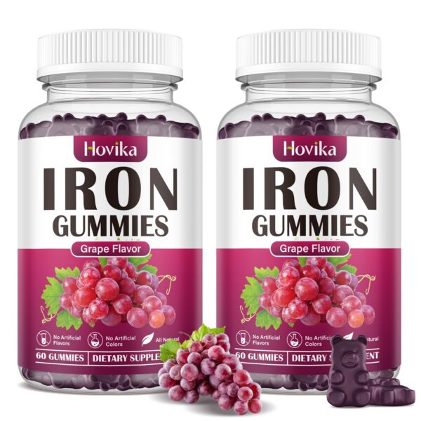 Gomitas de hierro Hovika frasco con etiqueta