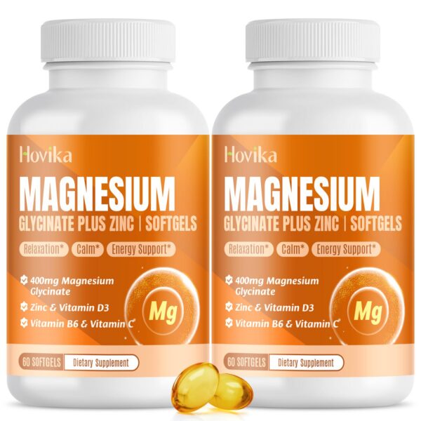 Version 1.0.0 Frente del envase Hovika Magnesium Glycinate Softgels
