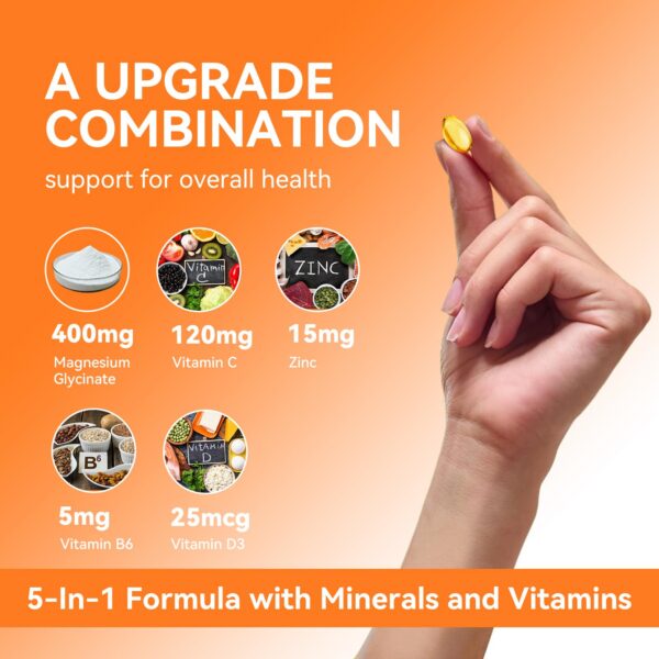 Version 1.0.0 Cápsulas suaves de glicinato de magnesio de cerca