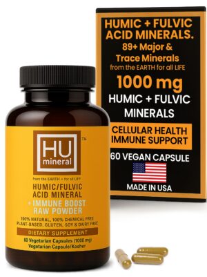 HUmineral cápsulas ácido humico y fulvico, etiqueta frontal