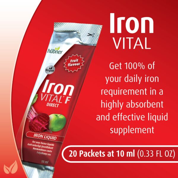 Etiqueta frontal de Hübner Iron Vital Liquid