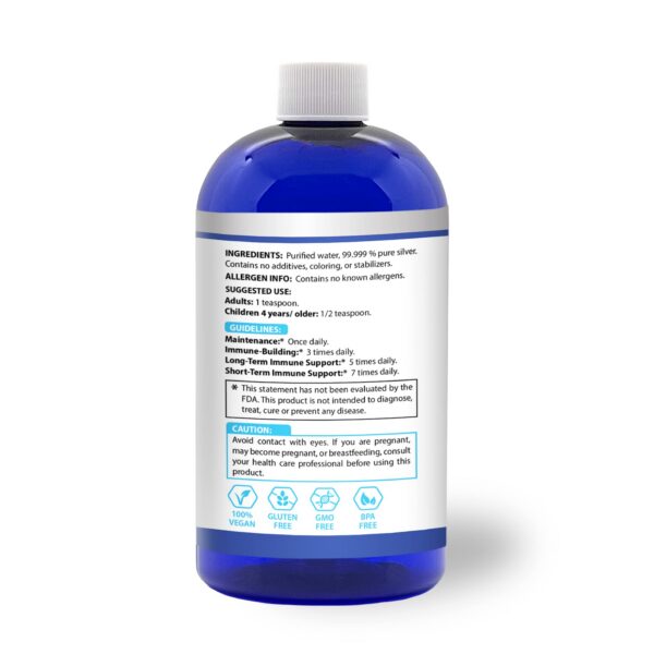 Version 1.0.0 Etiqueta del envase de plata coloidal