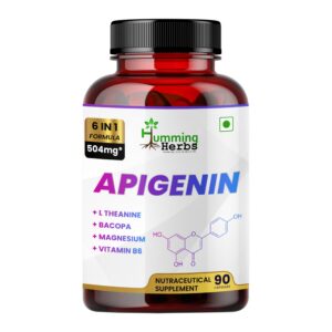 Botella de suplemento Apigenina Humming Herbs 6 en 1 90 cápsulas