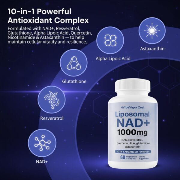 Cápsulas veganas de NAD+ liposomal