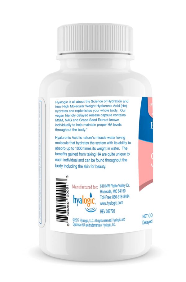 Frasco con etiqueta Hyalogic 120 mg