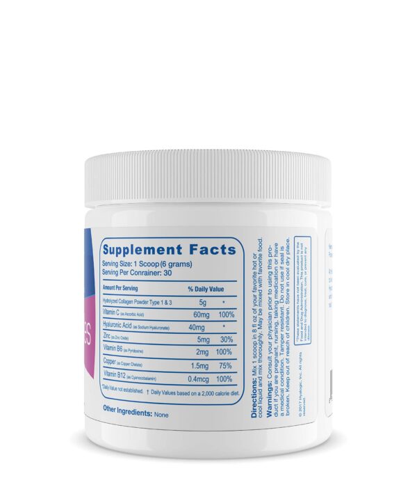 Frasco de Hyalogic colageno en polvo