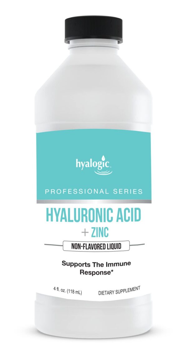 Frente de frasco Hyalogic zinc liquido 4 oz