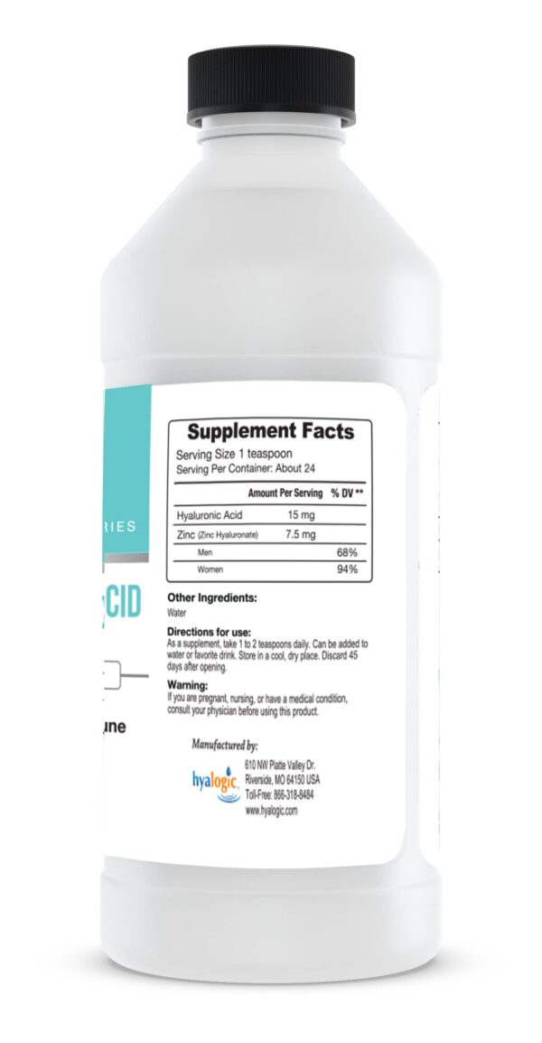 Etiqueta del producto Hyalogic zinc liquido