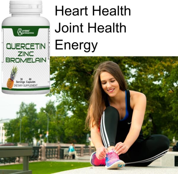 Etiqueta del envase Hybrid Nutraceuticals zinc quercetina bromelina