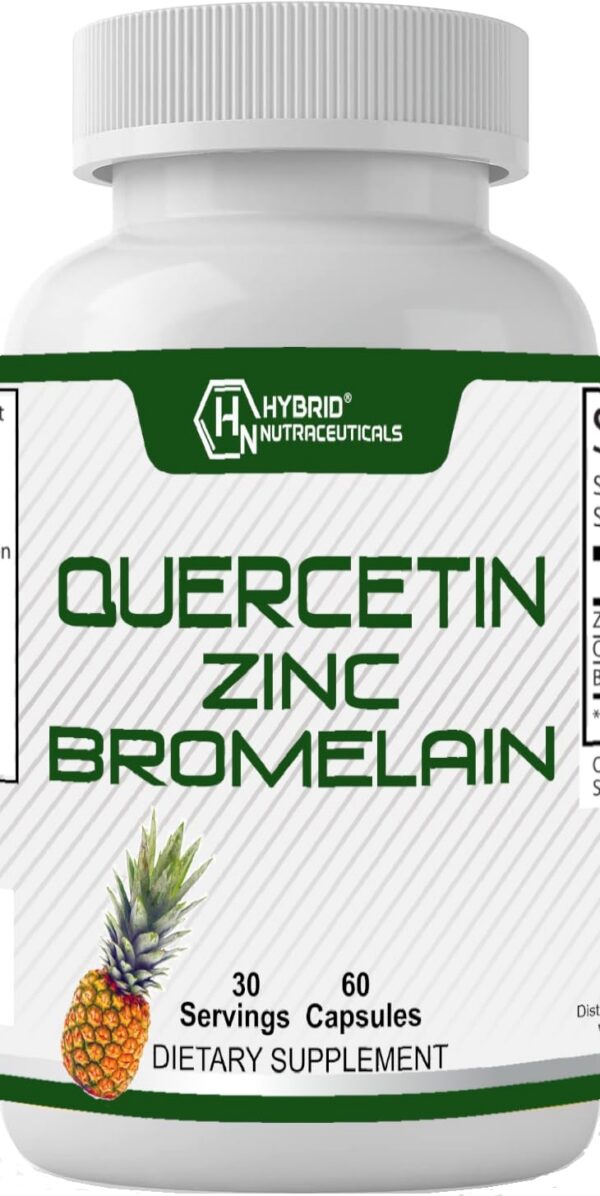 Frente del envase Hybrid Nutraceuticals zinc quercetina bromelina