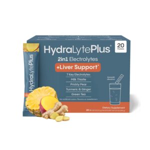 Hydralyte mezcla electrolitos y soporte hepatico piña mango 20 sobres