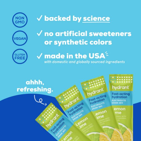 Vaso con polvo de Hydrant disuelto