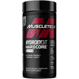 Version 1.0.0 Frente de Hydroxycut Hardcore Elite en envase naranja
