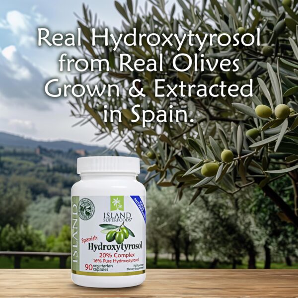 Hydroxytyrosol suplemento mediterráneo Island Nutrition frasco
