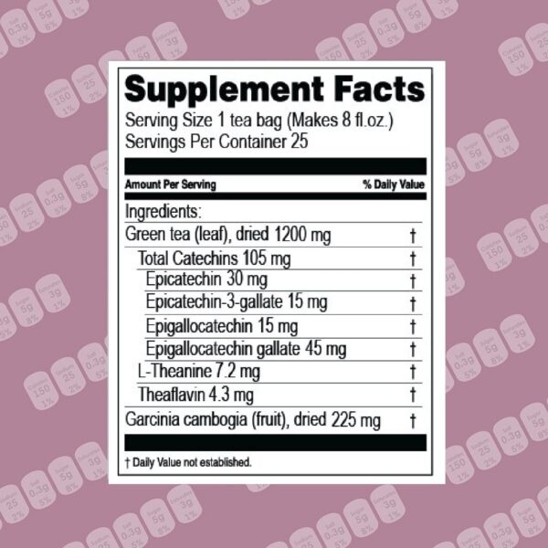 Etiqueta de ingredientes de HYLEYS te granada