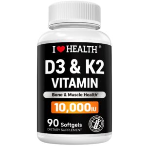 I LOVE HEALTH Vitamina D3 K2 90 cápsulas blandas