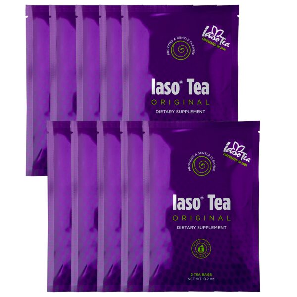 Version 1.0.0 Iaso Brew Tea Original 20 sobres paquete 10 vista frontal