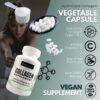 Cápsulas y etiqueta con vitamina C
