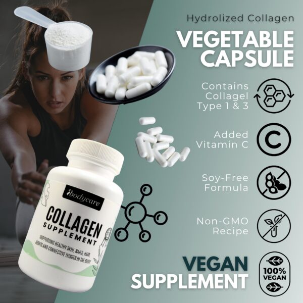 Cápsulas y etiqueta con vitamina C