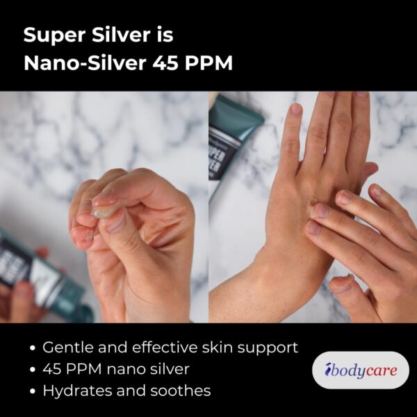 Version 1.0.0 Etiqueta del gel de plata coloidal ibodycare