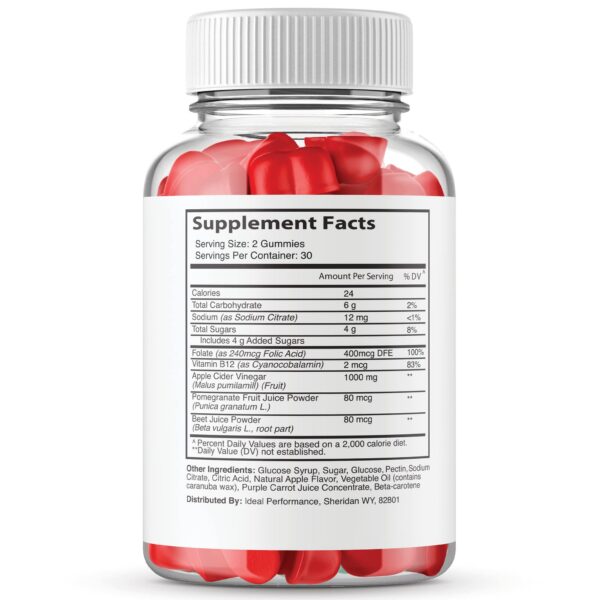 Etiqueta Tru Bio Keto Gomitas IDEAL PERFORMANCE