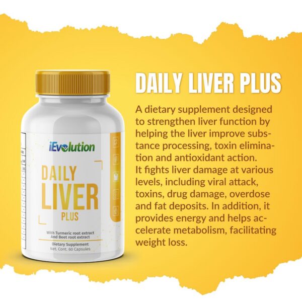 Etiqueta frontal del envase Daily Liver Plus