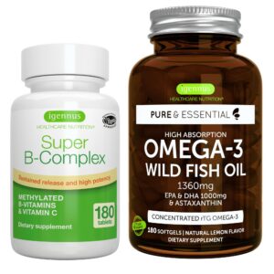 Etiqueta frontal Igennus B-Complex Omega-3