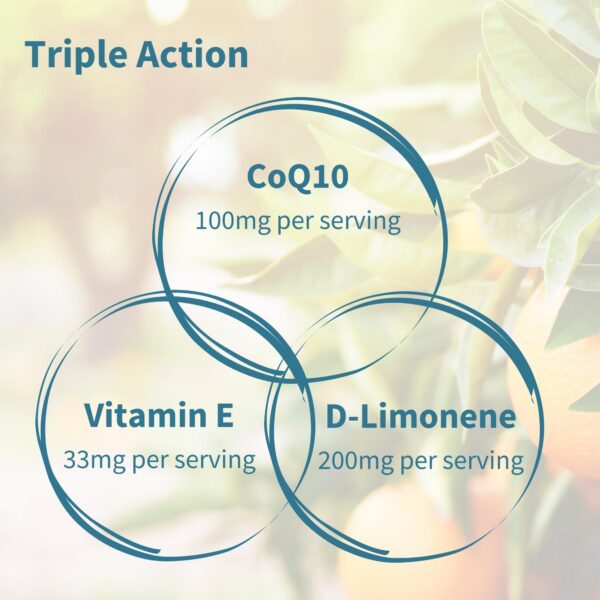 Vitamina E y CoQ10 en etiqueta