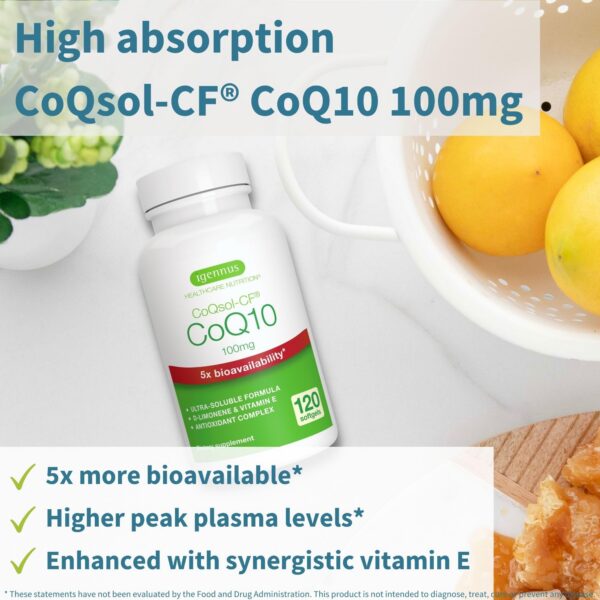 Igennus etiqueta de CoQ10 con vitamina E