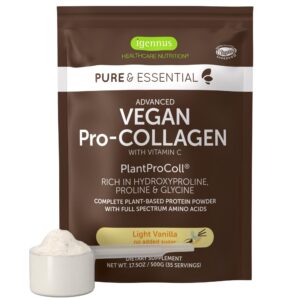 Frente del envase Igennus Advanced Vegan Vanilla Collagen Peptide Powder