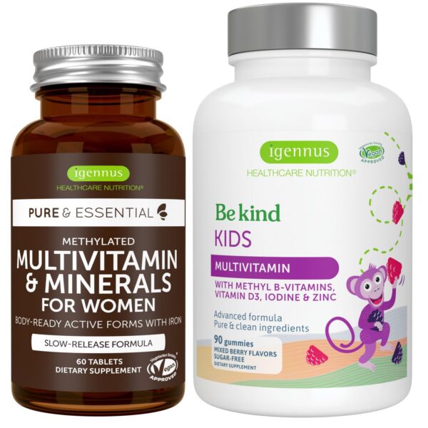 Version 1.0.0 Frente del envase Igennus multivitaminas mujeres y niños