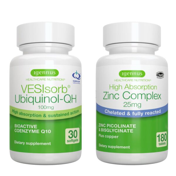 Version 1.0.0 Frente del envase Igennus VesIsorb Ubiquinol-QH + Zinc