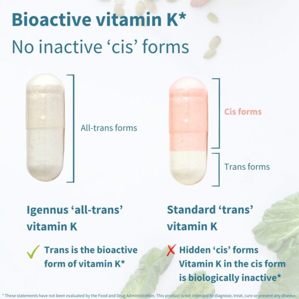Parte trasera de la caja Igennus Vitamina K