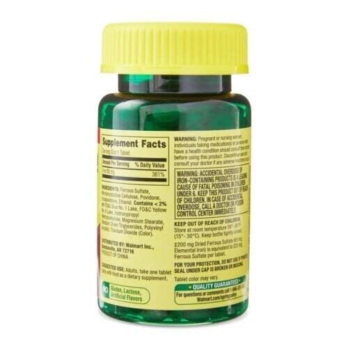 Etiqueta lateral de la botella IKJ hierro 65 mg