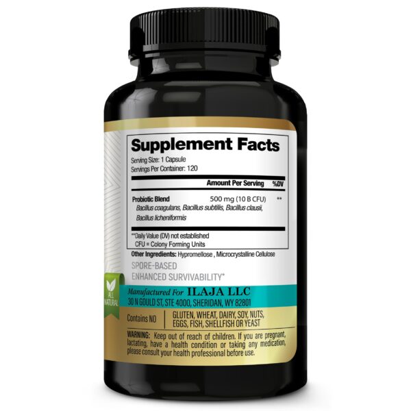 Etiqueta de ingredientes de Spore Supreme Probiòtico