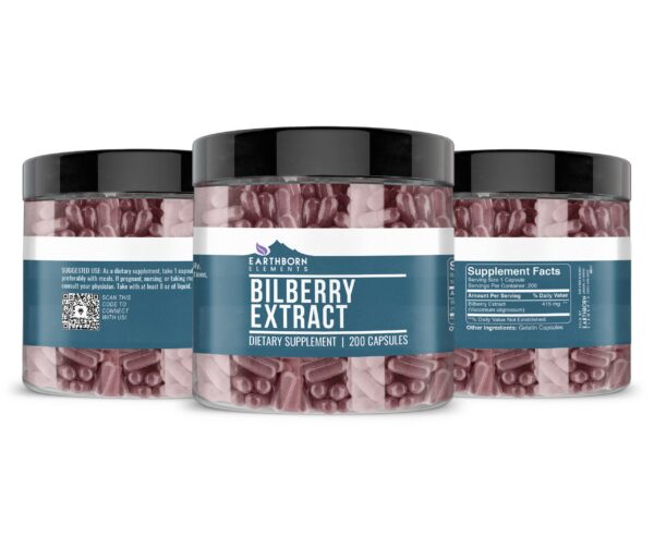 Imagen cercana cápsulas arándano Earthborn Elements