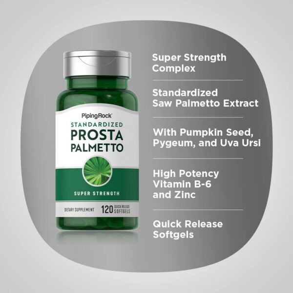 Imagen lateral botella Saw Palmetto Piping Rock